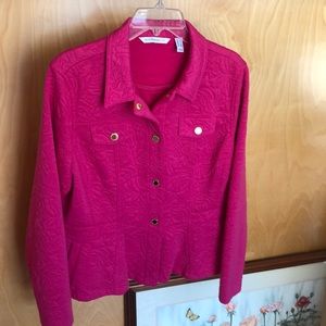 Fuschia Isaac Mizrahi Live Peplum Jacket - L/XL
